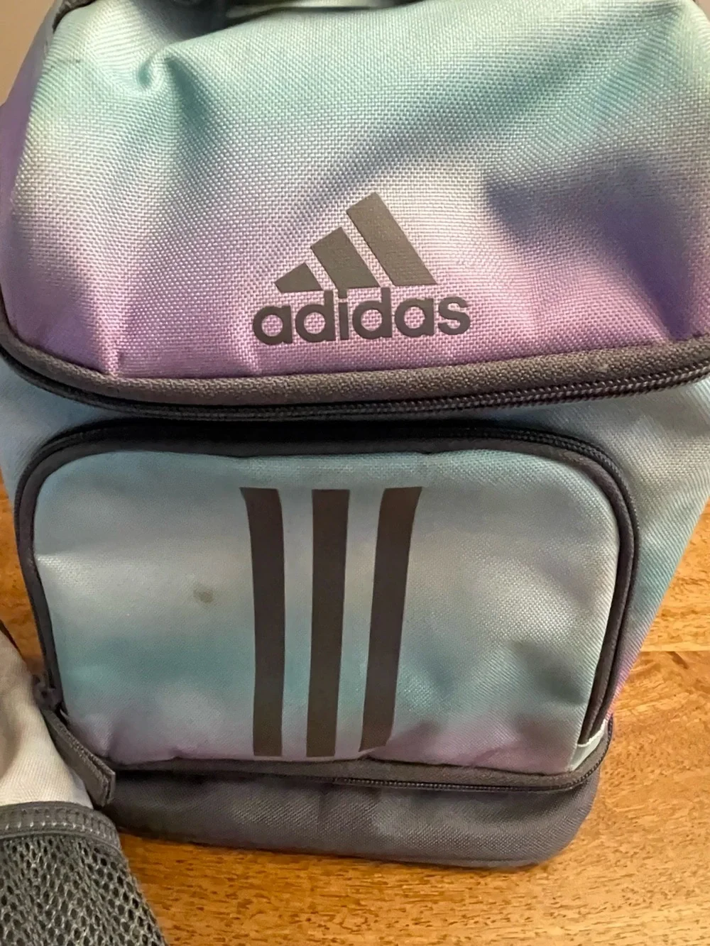 adidas Gray & Teal Ombre Backpack with Matching Lunch Bag